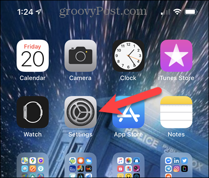 Tapnite Nastavitve na začetnem zaslonu iPhone