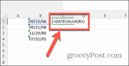 formulo za vrednost datuma v excelu