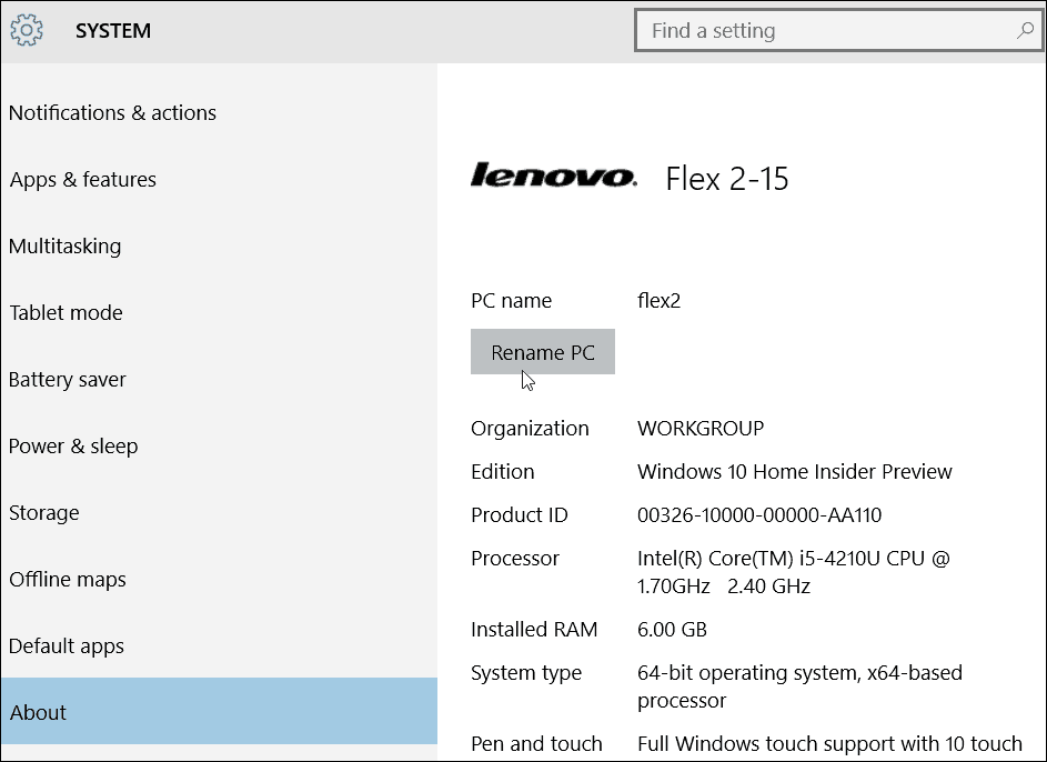Preimenujte Lenovo