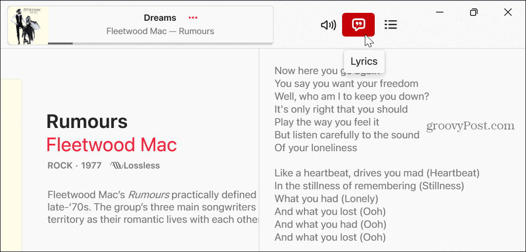 Oglejte si besedila na Apple Music