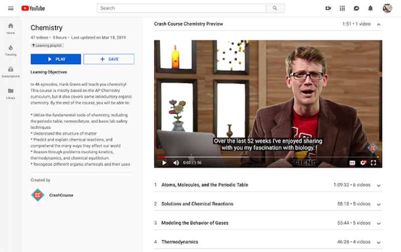 YouTube uvaja sezname za učenje, da bi zagotovil namensko učno okolje za ljudi, ki se v YouTube prihajajo učiti.
