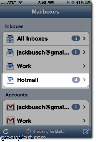 Dodajanje Hotmail Exchange ActiveSync v iPhone