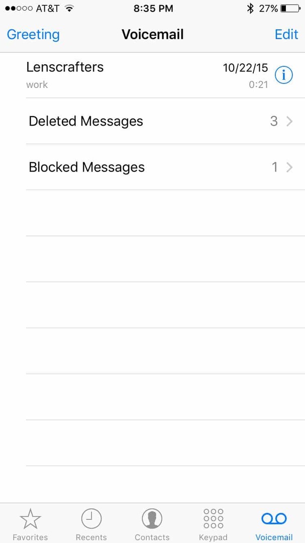 iphone blokirana sporočila glasovne pošte