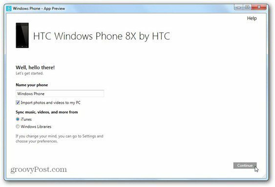 aplikacijo Windows Phone 8 Windows Phone aplikacijo za namizje prvo ime telefona odloči, kaj naj se sinhronizira