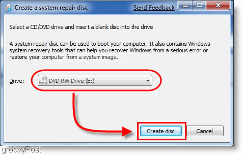 Windows 7: ustvarite disk za popravilo sistema