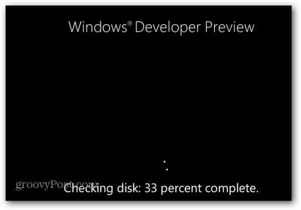 Funkcija preverjanja nove napake na disku Windows 8