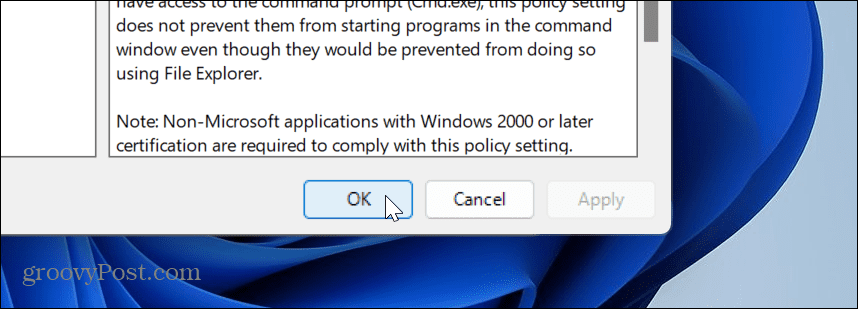 onemogočite PowerShell v sistemu Windows 11