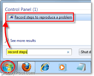 kliknite zagon okna Windows 7 in poiščite korake za snemanje