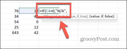 excel ni v formuli