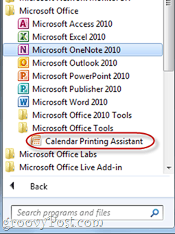 Outlook 2010 pomočnik za tiskanje koledarja