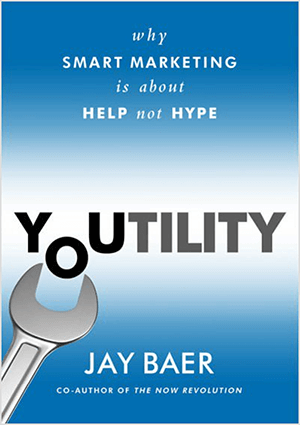 To je posnetek zaslona knjige Jay Baer, ​​naslovnice knjige Youtility.