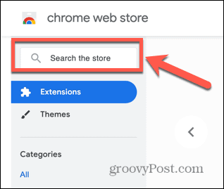 iskanje po trgovini chrome