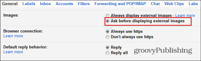 Kako onemogočiti Gmail samodejno nalaganje slik