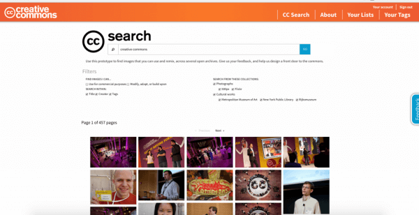 Creative Commons beta preizkuša novo funkcijo CC Search.