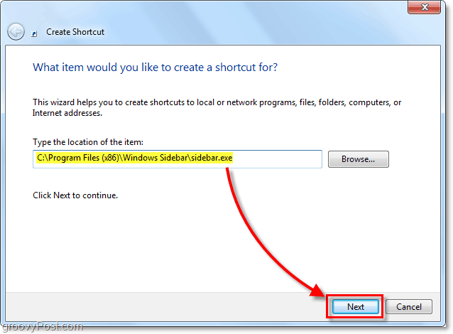 lokacija bočne vrstice v operacijskem sistemu Windows 7 za 32-bitno 64-bitno