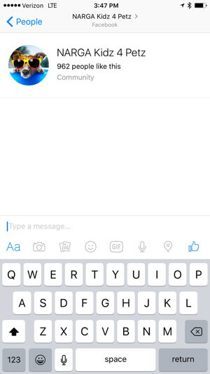 zaslon aplikacije facebook messenger