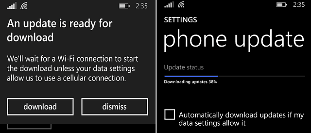 posodabljanje sistema Windows Phone 8-1 Update