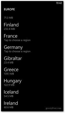 Windows Phone 8 preslikava države, ki so na voljo