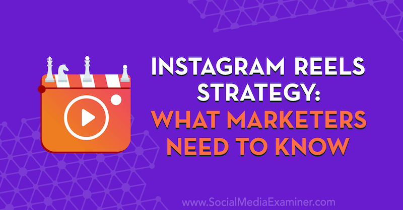 Instagram Reels Strategy: Kaj morajo tržniki vedeti, vključno z vpogledi Elise Darma v Podcast za trženje socialnih medijev.