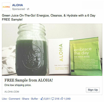 aloha facebook oglas za generiranje svinca