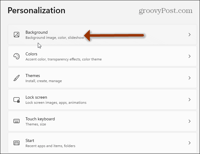 Nastavitve ozadja Windows 11