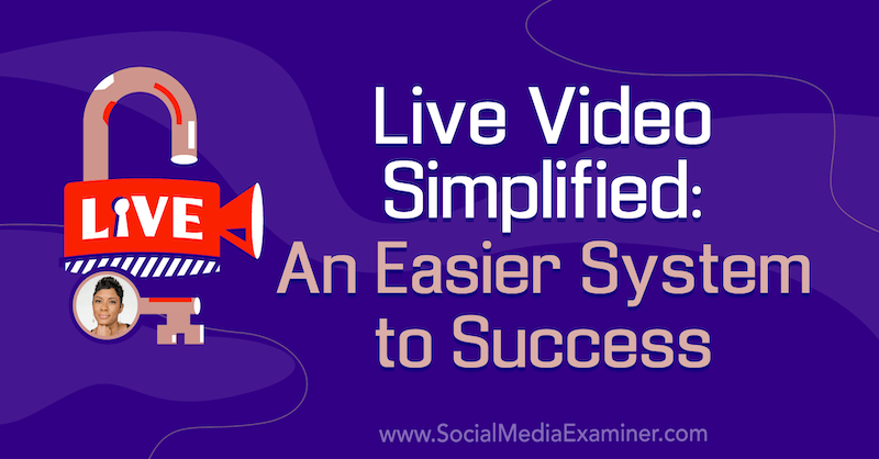 Poenostavljeni videoposnetki v živo: enostavnejši sistem za uspeh, ki vsebuje vpoglede Tanye Smith v podcastu Social Media Marketing.