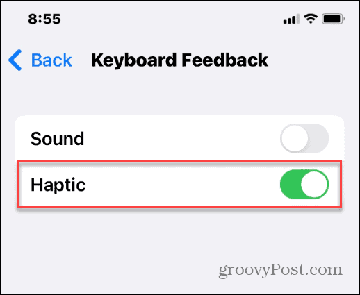 Omogoči Haptic Feedback na tipkovnici iPhone