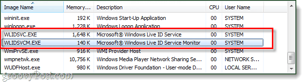 Windows storitve wlidsvc.exe wlidsvcm.exe