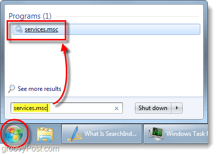 Windows 7 storitve.msc