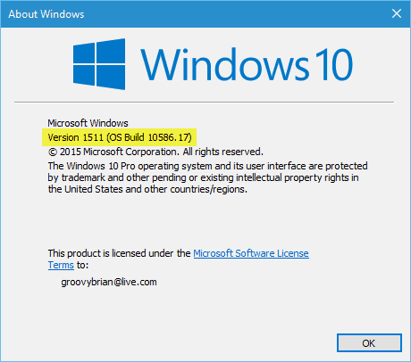 Zgradba sistema Windows 10 10586.17