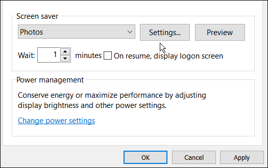 kliknite nastavitve nastavite fotografije kot ohranjevalnik zaslona v sistemu Windows 11