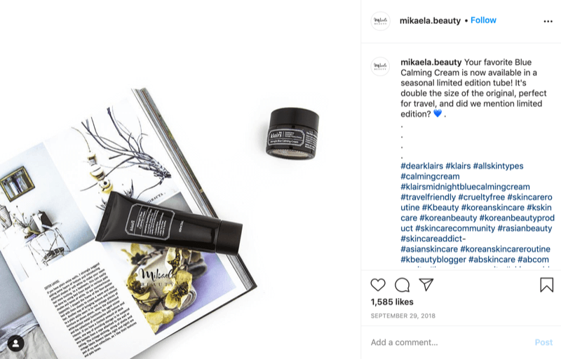 primer sezonskega darila @ mikaela.beauty, ki ga najdemo in damo v skupno rabo prek objave v instagramu, pri čemer upoštevamo omejen izdelek