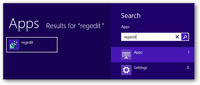 Windows 8 aplikacij regedit