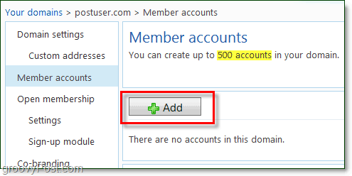 dodajte članarino v e-poštno sporočilo v domeni Windows v živo