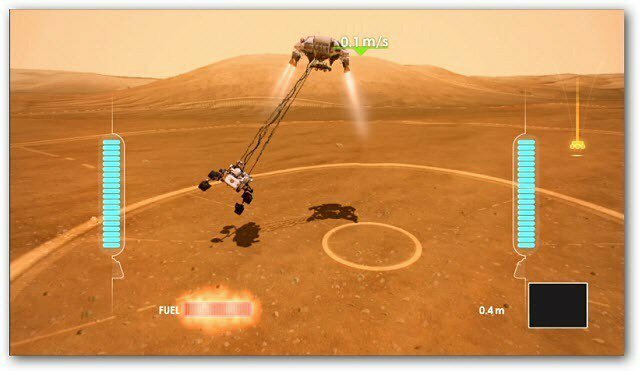 Kinect Mars Rover pristanek