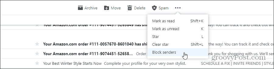 blokiraj pošiljatelje v yahoo pošti