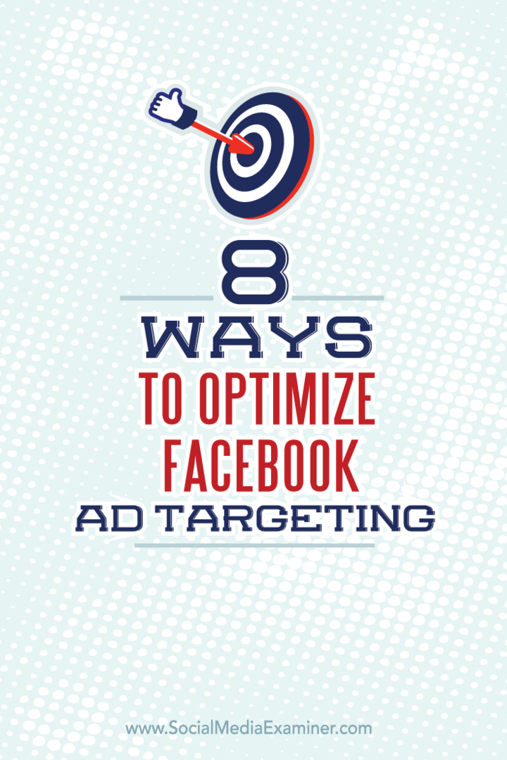 ciljna optimizacija facebook oglasov