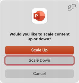 Izberite Scale Up ali Scale Down