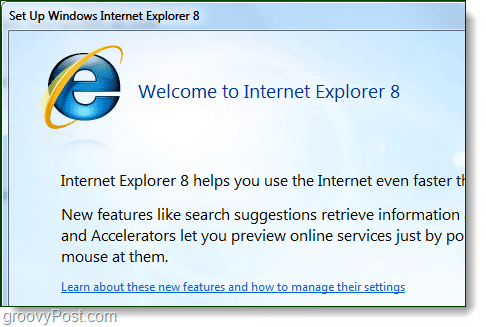 dobrodošli pri Internet Explorerju 8