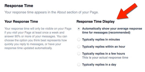 facebook odzivni čas