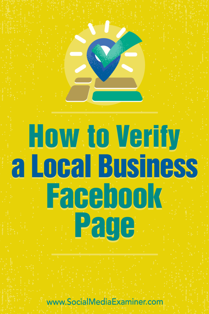 Kako preveriti Facebook stran za lokalno podjetje: Social Media Examiner