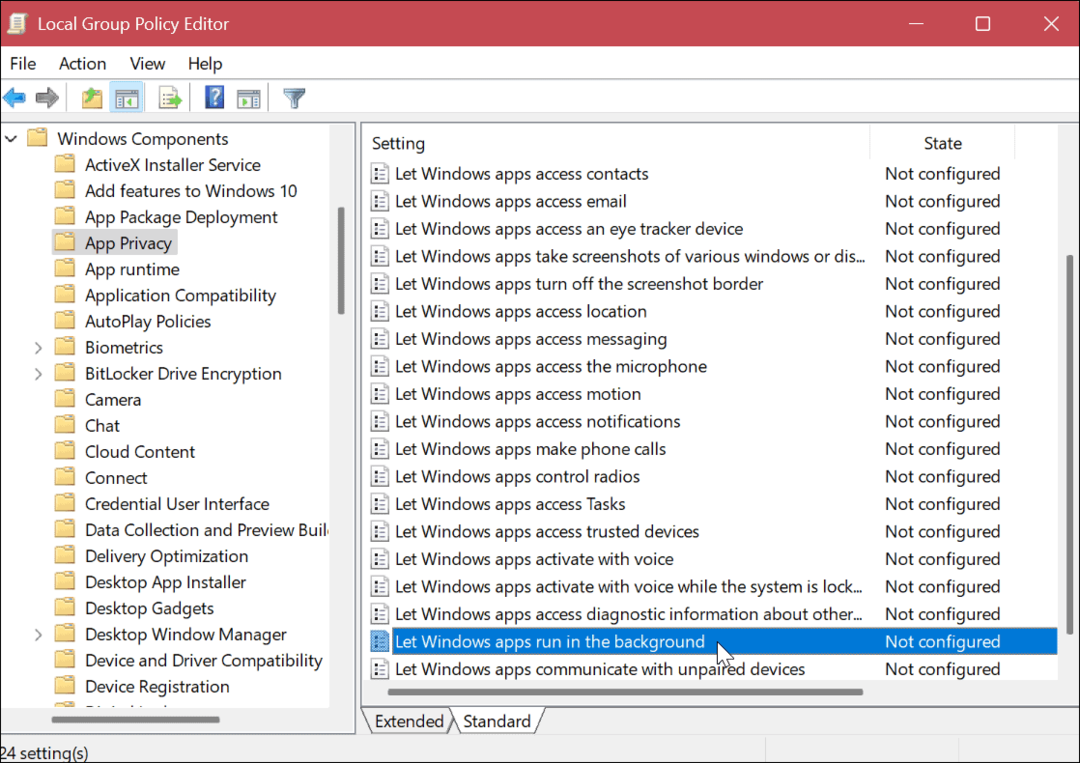 Onemogočite aplikacije v ozadju v sistemu Windows 11