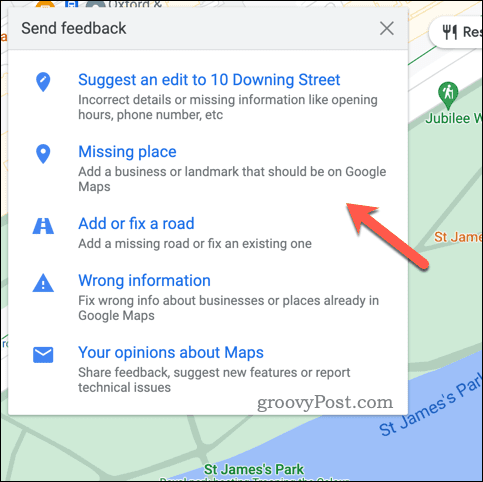 Posredujte povratne informacije za Google Zemljevide