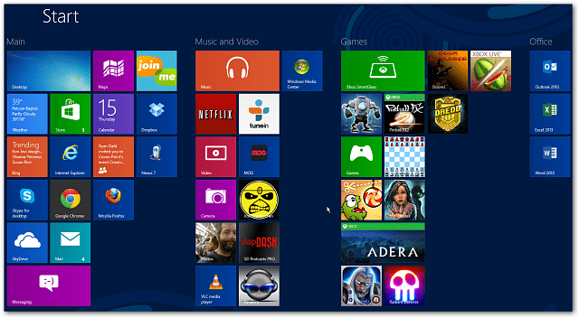 Dodajte vrstice za začetni zaslon Windows 8