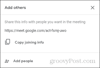 Podatki o pridružitvi Google Meetu pridružijo se