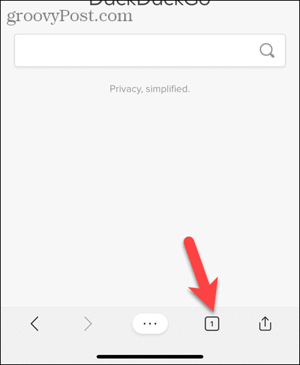 Tapnite ikono zavihka v Edge za iOS