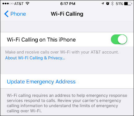 Omogoči Wi-Fi klicanje v iPhone