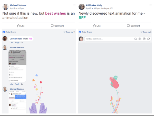 Facebook je dodal dve novi funkciji animiranega besedila in možnost onemogočenja vsega animiranega besedila.