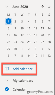 V Outlook dodajte ikono koledarja