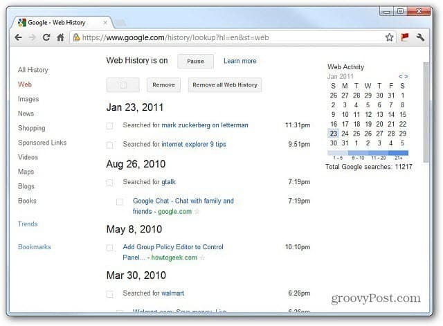 Googlova zasebnost: pred 1. marcem odstranite Google Spletno zgodovino